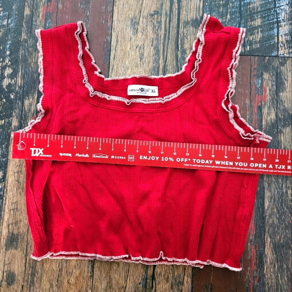 Natural Life Cropped Ruffle Tank XL - Picture 3 of 5